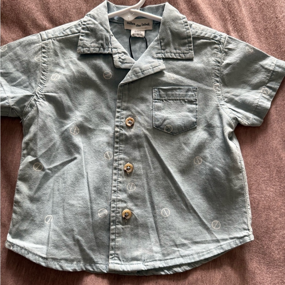 Miles the Label denim baby shirt